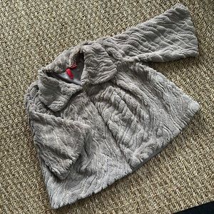 Sake fifth brand ,faux fur with sequins ,polyester,hand wash only